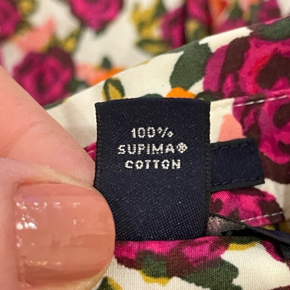 Lands’ End women’s size 8 Petite Floral supima cotton pink - Picture 9 of 10